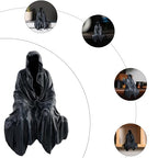Tabletop Gothic Figurine Grim Reaper Statue - Gothic Spooky Sculpture for Garden or Bookshelf - 5.9 inch Mysterious Resin Dedor - Bookshelf Decor Fantasy.