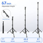 Sensyne 67" Phone-Tripod, Extendable Cell Phone Tripod Stand & Selfie Stick with Wireless Remote and Phone Holder, Compatible with iPhone Android Phone, Camera - color: Black, size: 67-inch