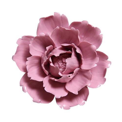 CEUYGT Handmade 3D Ceramic Wall Art Hanging Sculpture Pink Flower Wall Decor For Living Room Bedroom And Bathroom Red Peony 4.72''(Large) - color: Pink, size: Large