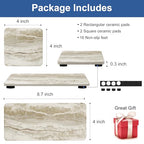Set of 4 Drying Stone for Kitchen Counter Soap Tray Ceramic Bathroom Sink Trays Hand Soap Dish Stone Quick Dry Mat Toothbrush Sponge Holder Kitchen Sink Caddy Diatomite Coaster Bathroom Trays - color: Stone