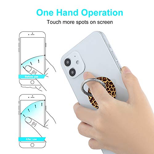 Bonoma Phone Ring Holder, 3 Pack Leopard Pattern Universal Finger Ring Stand Grip Kickstand Compatible with Smartphones and Tablets-Leopards - color: Leopard Pattern