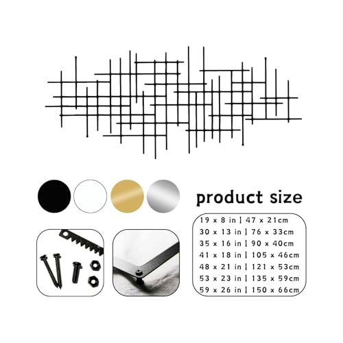 OZF Metal Geometric Line Wall Art, Modern Minimalist Abstract Metal Line Art Wall Decor for Living Room Bedroom Office Kitchen Dining Room (Silver, 30 x 13 in | 76 x 33cm) - color: Silver, size: 30L"x13W"