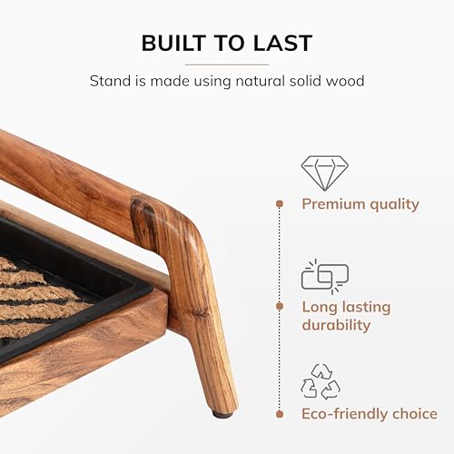 Anji Mountain Heavy Duty Waterproof Wooden Shoe Storage Mat Organizer/Boot Storage Tray Multi Use for Entryway with Coir, Tan and Black Diamond Insert, 1 Tier, Fits 3 Pair (36.5" Wide) - color: Tan and Black Diamond, size: 1 Tier, Fits 3 Pair