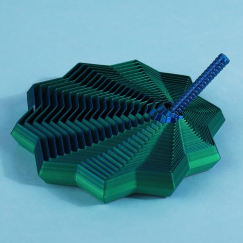 3D Printed Polygonal Spiral Carrot Tower Ornament for Home Living Room Bedroom Office Desktop Funny Desk Decor,Blue Green Gradient - color: Blue Green Gradient