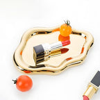 Ceramic Jewellery Dish Trinket Dish Jewelry Tray Cloud Shape Perfume Tray Rings/Earrings/Bracelets/Watch/Keys Tray for Valentine's Day//Mother's Day/Birthday Gift (Gold) - color: Gold