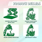 Peacoblue Metal Bookends for Shelves, Modern Decorative Heavy Duty Study Book Ends Stoppers for Office, Desk, Shelf, Room 5.3"x4.3"x7.9" Cast Iron Simple Tall Bookends 1 Pair (Reading Green Frog) - style: Reading Green Frog