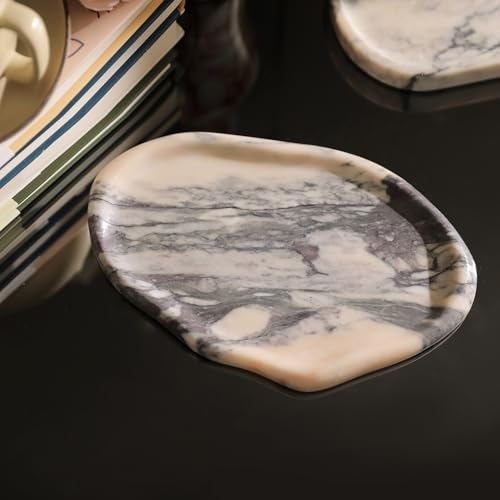 Natural Marble Cloud Shape Jewelry Tray, Key Tray For Entryway Table, Jewelry Dish Trinket Tray for Home Décor, Ring Holder for Women Gift, 10"(25cm) X 6.3"(16cm) - size: 10"(25cm) X 6.3"(16cm)
