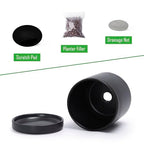 D'vine Dev Set of 2 Plants Pots, 3.5 Inch Ceramic Planter Pot for Plants with Drainage Hole and Saucer, Black, 94-V-A-2 - color: Black, size: 3.5 Inch