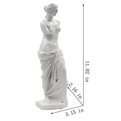 Venus de Milo Statue - Handcrafted Resin Sculpture 11 Inch Tall White Greek Goddess Art | Museum Replica for Home Decor, Office Desk, Bookshelf Display | Roman Aphrodite Mythology Decor