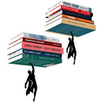 Artori Design Floating Bookshelf for Kids, Invisible Metal Book Shelf, Wall Decore Book Lovers Bookshelf (2X Supershelf) - size: 2 x Supershelf