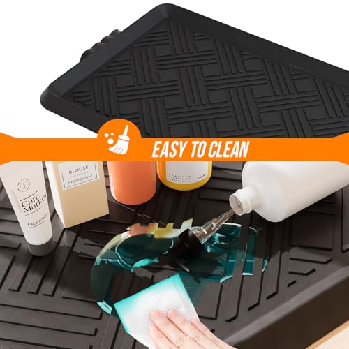 Rubber Boot Tray, Shoe Trays for Entryway, Versatile Boot Mat Tray with Raised Edge, 27.5"x16" Rubber Mat for Shoe Organizer Indoor/Outdoor Use - size: 27" x 16" x 0.8"