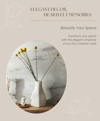White Ceramic Vase - Elegant Home Decor for Your Beautiful Space - Table Top Decorations, Modern Aesthetic House Accessories - Irregular Shaped Vase for Living Room, Bedroom, Entryway, Gifts