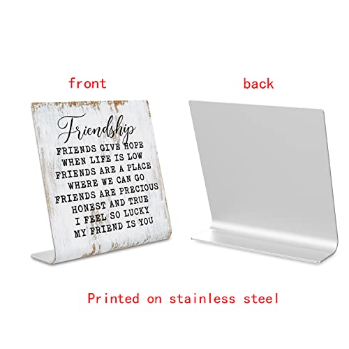 Friendship Signs for Women Friends, Friend Birthday Gift Ideas Office Gifts for Friends Sisters Coworkers Decorations On Shelf Table Desk for Living Room Bedroom Home Office dksg11 - style: Friendship Gift