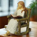 Book Figurine for Shelves Gifts for Women Readers Resin Reading Woman Statue Library Decor Book Lovers Gifts Small Figurine for Home Office Desk, Living Room Birthday Present for Reader Friend