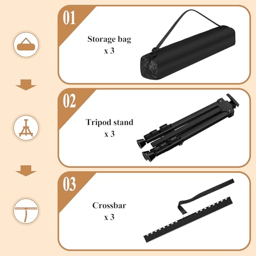 Art Painting Tripod Easel Stands - Portable Adjustable Display Artist Metal Easel with 1 Bag for Tabletop/Floor Painting, Height from 17 to 66 inches, Sturdy for Drawing, Displaying - Black 3 Pack - style: Black-3pack