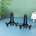 Artliving 5" Black 24pcs/Set Plastic Easels Plate Display Stands Picture Frame Stand Holder - color: Black, size: 5inch(24piece)