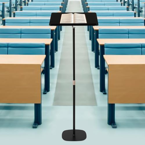 Conference Presentation Stand, Portable Podium Stand Presentation Standing for Classroom Height Adjustable Desk in Conference Rooms, Schools Load-Bearing Capacity 25Kg/55 Lbs (Black) - color: #Black3