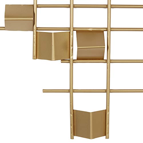 CosmoLiving by Cosmopolitan Metal Geometric Home Wall Decor 3D Folded Stripes Wall Sculpture, Wall Art 32" x 2" x 32", Gold - size: 32"L x 32"W