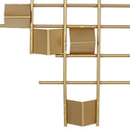CosmoLiving by Cosmopolitan Metal Geometric Home Wall Decor 3D Folded Stripes Wall Sculpture, Wall Art 32" x 2" x 32", Gold - size: 32"L x 32"W