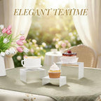 Gonice Metal Display Riser, 2 Sets Gold Display Stands for Dessert, Cupcake and Funko Pop Figures - color: white