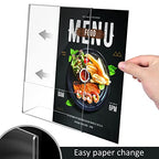 8.5x11 Inches Acrylic Sign Slant Back Holder, Plastic Display Stand,Brochure Holder, Table Top Sign Holder For Office, Home, Store, Restaurant (4pack)