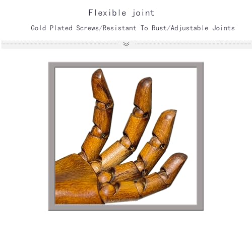 Mannequin,Hand Model,Hand Mannequin for Nails,Drawing,Wooden Hand,Antique Finish Wood Hand,Hand Model for Drawing,Female Hand of Left with Antique Finish. - color: Female_left 7.5 in With Antique Finish