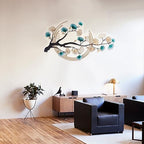 YUYANSHOP 3D Ginkgo Tree Leaf Metal Wall Art, Modern Luxury Metal Wall Nature Art Decor, Metal Wall-Mounted Sculpture, Hanging for Living Room Bedroom Kitchen Decoration Gifts,110x68cm