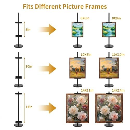 Adjustable Tabletop Easel Stand for Picture Frames, Picture Easels for Display, Gold Easel, Picture Frame Stand, Adjustable Art Easel.(18inch,Black) - color: Black, size: 18inch
