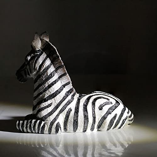 Zebra Table Sculpture - Resin Zebra Figurine - Black, White - African Safari Zebra Collectible for Bedroom, Living Room, Office, Bookshelf, Mantel, Entryway, Foyer, Nursery -5.9inch L x 3.54inch H