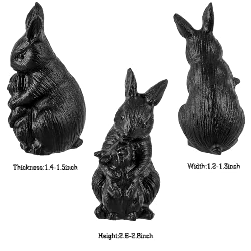 Nupuyai Hand Carved Rabbit Statue for Home Decor, Natural Black Obsidian Crystal Figurine Stone Sculpture Decoration for Fengshui - style: Rabbit