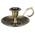 DECHOUS Taper Candle Holder Vintage: Antique Brass Candlestick Holder with Handle - Hand Held Bronze Chamberstick Candleholder for Home Table Centerpiece Wedding Party