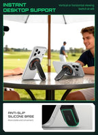 SUPCASE Magnetic Golf Cart Phone Holder, Dual-Sided Magnetic Phone Stand Mount Compatible with MagSafe iPhone 17/16/15/14 & Galaxy S26 Ultra, Golf Accessories Golf Gifts for Men Women Golfers, Black