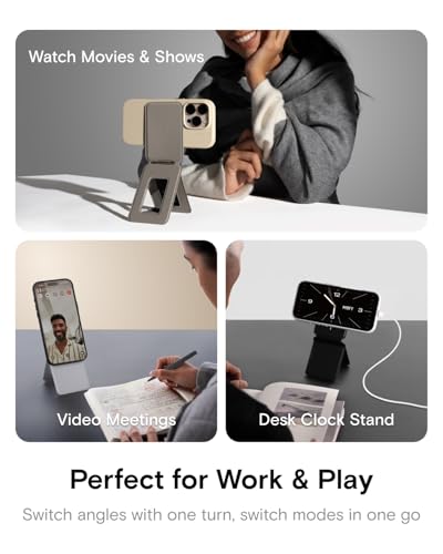 MOFT Invisible Phone Tripod Stand, Slim Foldable Selfie Stick Compatible with MagSafe, Pocket-Sized Cell Phone Tripod for Video Recording, MOVAS Leather Travel Essentials, Misty Cove - color: Misty Cove x Without Card Slot, size: Wthout Card Slot - For iP