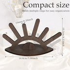 Evil Eye 6 Finger Ring Display Stand, Wooden Ring Holder, Creative Jewelry Display Holder Christmas Birthday Valentine's Day Gifts for Women Men