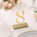UNIQOOO 20 Pack 4" Gold Birch Wood Stands for Wedding Acrylic Sign, Wood Table Number Holders for 1/8 Thick Acrylic Sheets | Wedding Display Stand, Card Holder for Bar Menu, Retail Sign, Party - color: Gold Birch 20 Pack