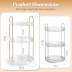 Anyoifax 360° Rotating Makeup Organizer 3 Tier Large Capacity Perfume Skincare Tray for Dresser Spinning Bathroom Counter Organizer for Vanity Lazy Susan Turntable Storage for Kitchen, Clear - size: 3 Tier