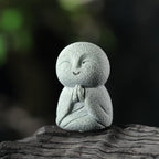 Landical Buddha Sandstone Statues, Zen Monk Praying Statue Sculptures Ornament for Wealth Good Luck Feng Shui Decor Home Office Car Decoration(Prayer Monk) - style: Prayer Monk