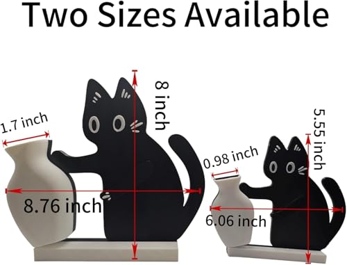 Cat Push Flower Vase for Home Decor Cute Vases for Table Room Decor Unique Lollipop Vases for Women (Big 2pcs) - size: Big 2pcs