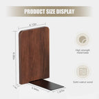 Book Ends, 2 Pair Bookends, Heavy Duty Wooden Bookend Support for Books and Movies (2, Square bookends)