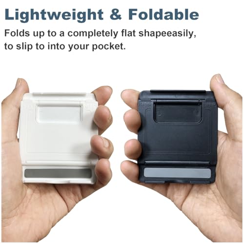 POQOD 2 Pack Cell Phone Stand, Foldable Phone Holder for Desk Compatible with Phone 15 14 13 12 11 Pro Xs Xs Max Xr X 8, Nintendo Switch, All Phones, Black & White - color: Black & White