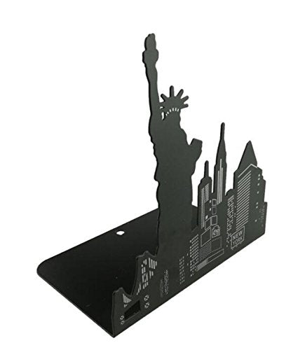One Pair Fashion Modern Landmark Theme Style Thickening Iron Library School Metal Bookends Book End Perfect Mother's Day Gift (New York Statue) - color: Statue of Liberty