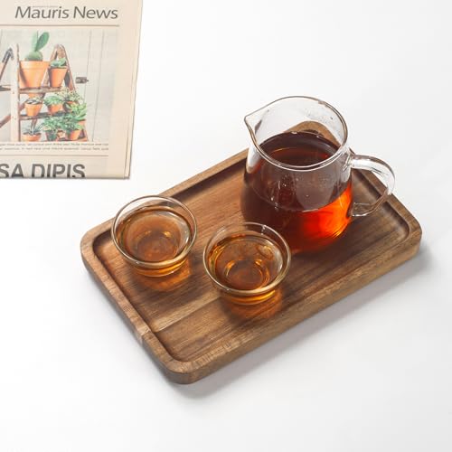 Bathroom Vanity Tray, Bathroom Tray for Counter, Toilet Tank Tray, Wood Bathroom Tray for Organizing and Home Decor (7.9 x 5.1 x 0.8 inch) - size: 7.9" x 5.1" x 0.8"
