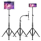 elitehood Metal iPad Tripod Stand & Adjustable 72’’ Gooseneck Tablet Floor Stand Holder, Heavy Duty Aluminum iPad Floor Stand for Pro 12.9 11, Mini, Air, iPhone and 4.7-12.9" Tablets Cell Phones - size: 4.7–13" · Side Clamp