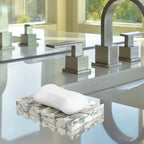 Luxury Marble Soap Dish Tray,Rectangle Stone Marble Soap Tray,Self Draining Soap Holder for Bathroom, Kitchen (Green Texture) - color: Green Texture