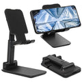 Cell Phone Stand, Folding Desktop Phone Stand, Angle Height Adjustable Mobile Phone Holder for Desk, Office, Tablet Stand Compatible with All Phones 4-10 Inches Cell Phone/Tablet (Black) - color: A-Black