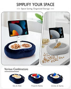 Miledi Tablet Pillow Stand, Compatible with 4.7"-12.9" Kindle, iPad, Phone/Tablet, 360° Rotating Phone Holder for Bed, Detachable Bowl, Reading and Relaxation on Bed (Blue) - color: Blue
