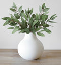 Carrot's Den White Round Vase - Minimalist Nordic, Japandi, Mid Century Modern Home Decor | Table Centerpiece, Wedding, Living Room, Bookshelf, Office, Modern Home, Entryway, Console (White)