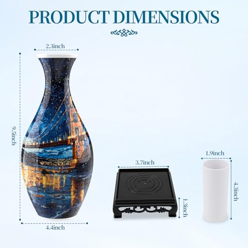 3D Puzzles Vase for Adults, Crafts for Adults, 160 Pieces Plastic DIY Unique Flower Vase with LED Light House Warming Gift Birthday Gifts for Flower Arrangements and Home Decor (Bridge) - color: Bridge