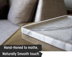 Natural Square Grey Marble Tray 10.6" – Luxurious Grey-White Marble Decorative Tray for Fruits, Food, Perfume, Jewelry, & Keys, Versatile Home Decor Tray for Bathroom, Vanity, Coffee Table & Entryway