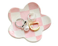 Preppy Teen Girls Gifts - Trendy Pink Room Decor, Checkered Jewelry Tray - style: Pink Checkered